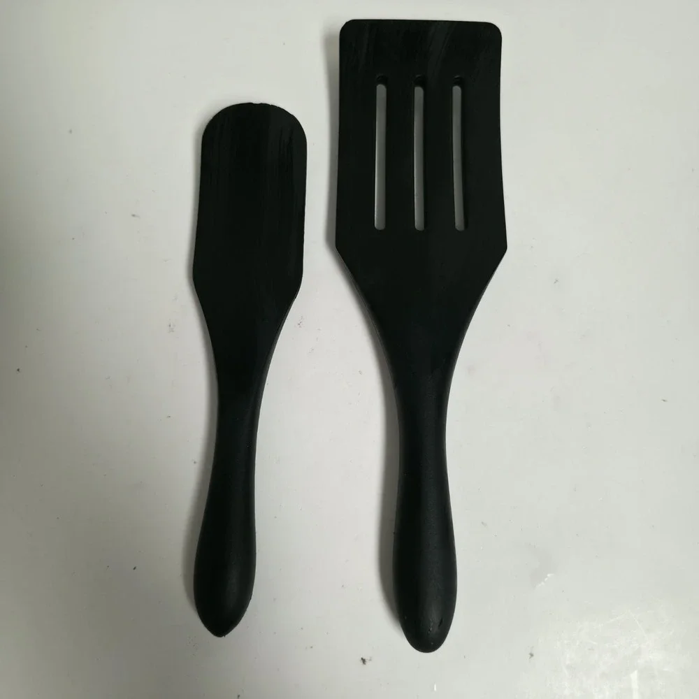 Mad Hungry 2-Pc Silicone Spurtle Set Black Mini Spatula & Slotted Turner
